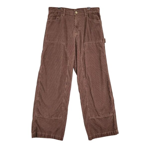 NO BOUNDARIES Brown Corduroy Baggy Carpenter Pants SIZE 32x31 ACTUAL 33x29 - Picture 1 of 11